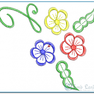 3 Flowers-2 Embroidery Design