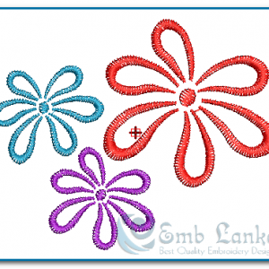 3 Flowers-3 Embroidery Design