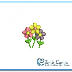 Cute Flowers Embroidery Design