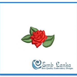 Cute Red Rose Flower Embroidery Design