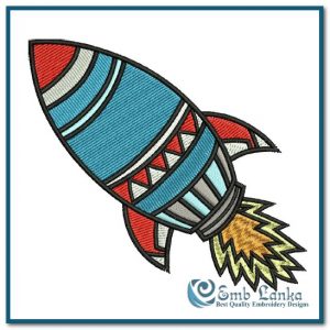 Cute Rocket Embroidery Design Rocket