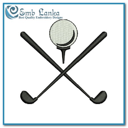 Golf Accessories Fill Machine Embroidery Design Preppy Golfing Boy Girl  Clubs Flag Balls Tee Course