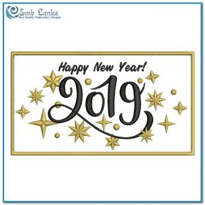 Free Wish You are Happy New Year 2019 Embroidery Design