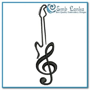 Free Music Notes Guitar Embroidery Design Music