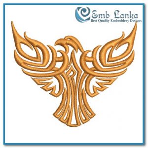 Orange Eagle Embroidery Design