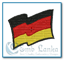A Waving Flag of Germany Embroidery Design