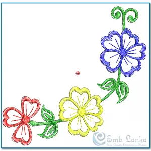 Blue & Yellow Flowers Embroidery Design