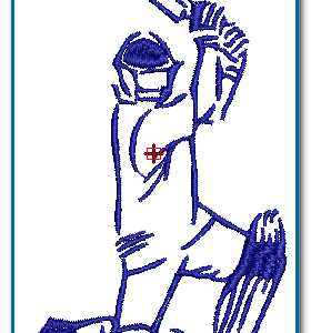 Cricket Player Embroidery Design - Image 1