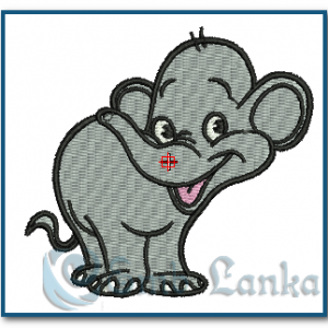 Cute Little Elephant Embroidery Design - Image 1
