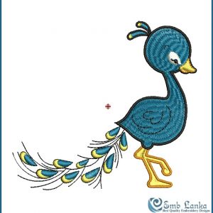 Cute Peacock Embroidery Design Birds