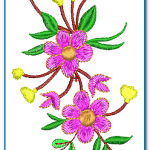 Pink & Yellow Flowers Embroidery Design