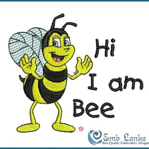 Worker Bee Character Mascot Embroidery Design Bugs