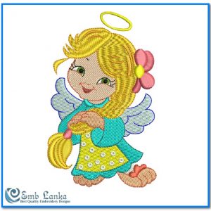 Cute Angel Girl 4 Embroidery Design Angels