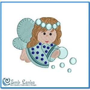 Cute Little Blue Angel Embroidery Design Angels