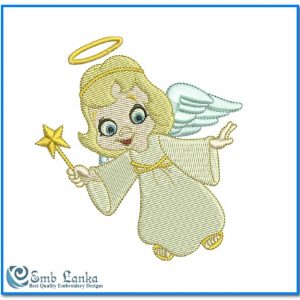 Cute Little Happy Angel Embroidery Design Angels
