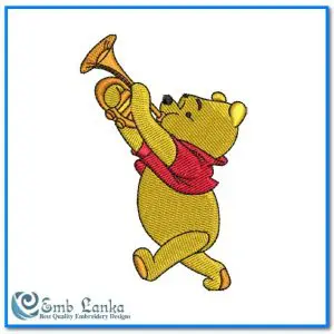 Winnie the Pooh Playing Saxophone Embroidery Design