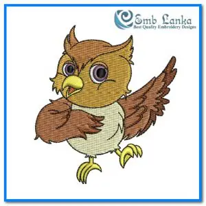 Comical Owl Embroidery Design