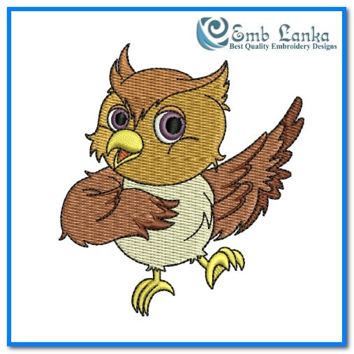 Comical Owl Embroidery Design - Emblanka