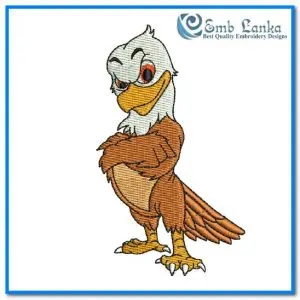Cute Eagle Cartoon Embroidery Design