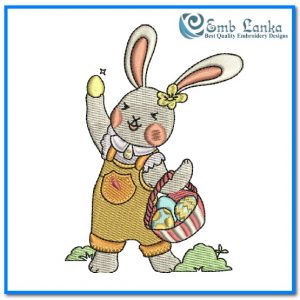 Happy Easter Bunny 5 Embroidery Design