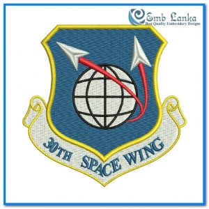 Emblem of the 30th Space Wing of the United States Air Force Embroidery Design Logos