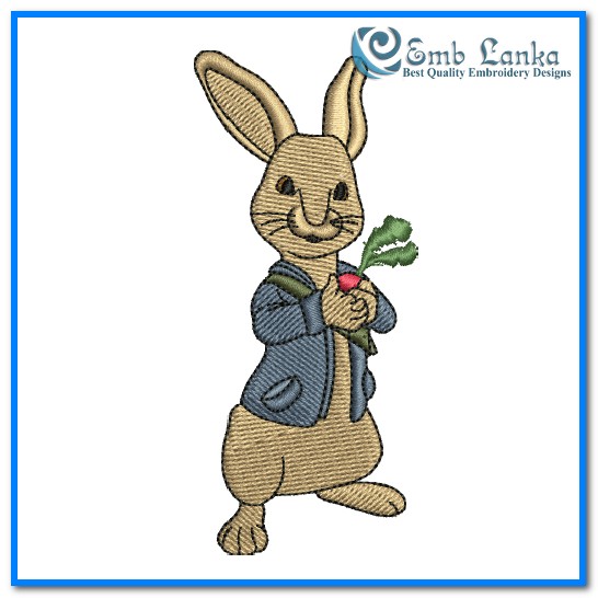 Peter Rabbit Cartoon Embroidery Design - Emblanka