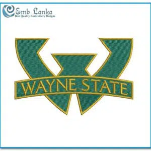 Wayne State Warriors Football Team Logo Embroidery Design - Image 1
