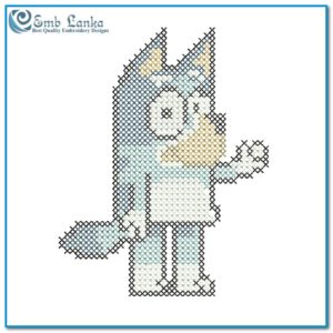 Bluey the Dog Cross Stitch Embroidery Design