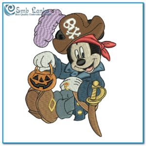 Disney Halloween Pirate Mickey Mouse Embroidery Design Cartoon Disney