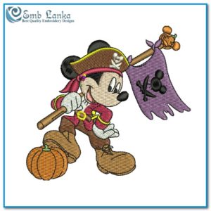 Disney Halloween Pirate Mickey Mouse Embroidery Design Cartoon