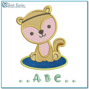 Cute Squirrel Applique Embroidery Design Animals