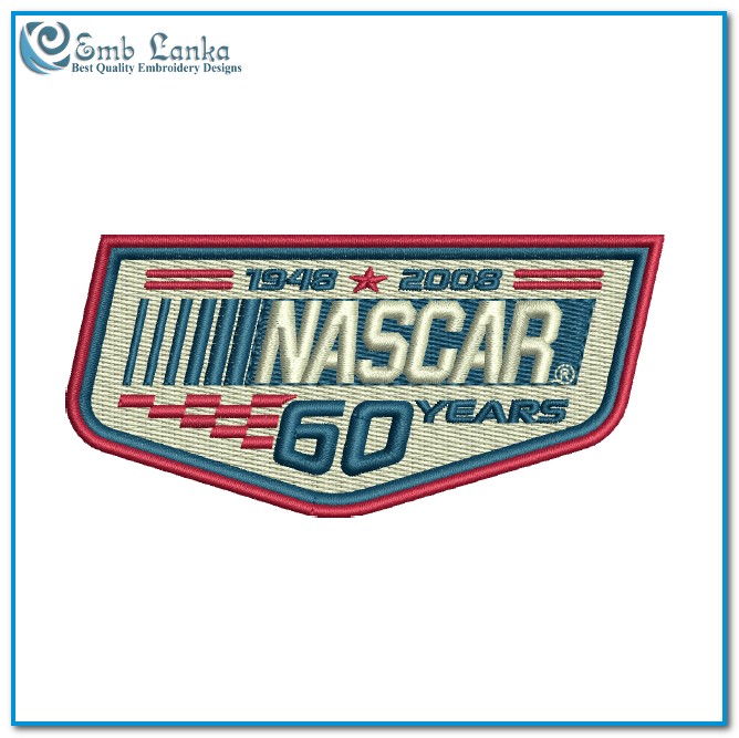NASCAR 60 Years Anniversary Logo Embroidery Design - Emblanka