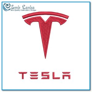 Tesla Logo 2 Embroidery Design - Image 1