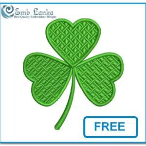 Free Saint Patricks Day Four Leaf Clover Symbol Embroidery Design