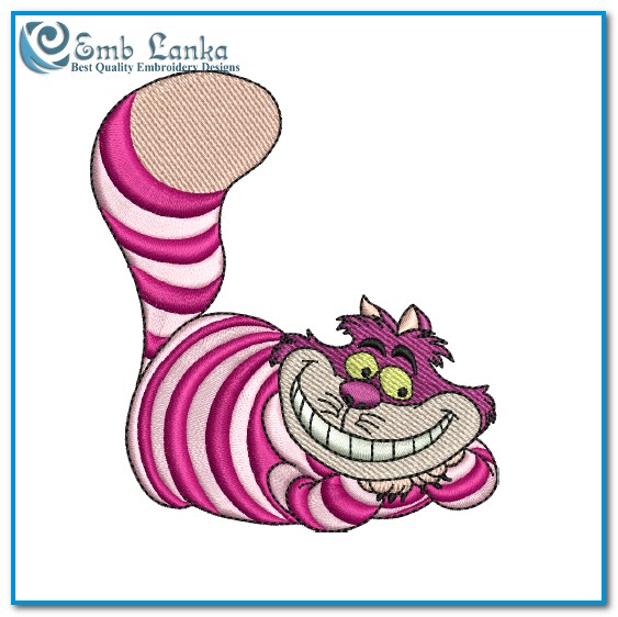 Cheshire Cat Cartoon 3 Embroidery Design - Emblanka