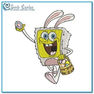 Easter Bunny SpongeBob Embroidery Design