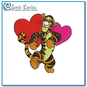 Tigger Winnie the Pooh Valentines Day Embroidery Design
