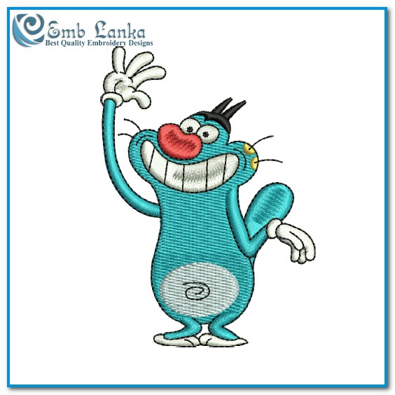 Oggy and the Cockroaches Cartoon 2 Embroidery Design - Emblanka