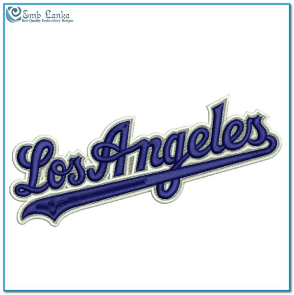 Los Angeles Dodgers logo digital embroidery design for MLB fan gear and apparel.