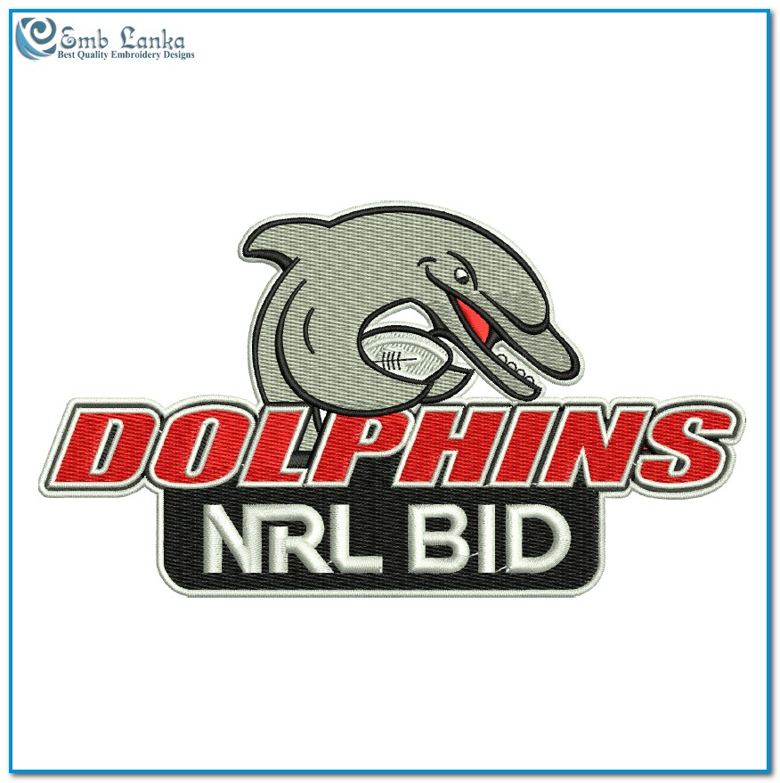 Redcliffe Dolphins NRL Logo Embroidery Design Logos