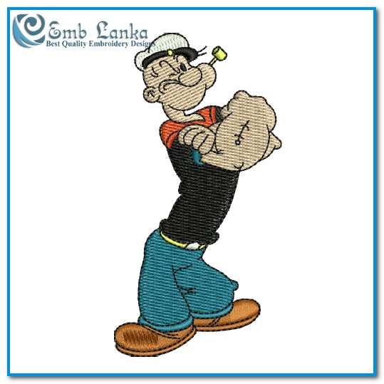 Popeye the Sailor Man Cartoon 4 Embroidery Design - Emblanka