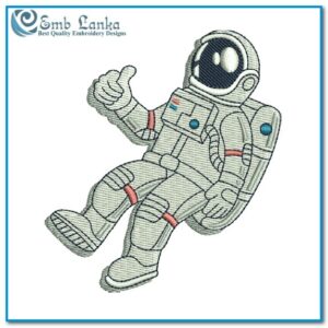 Astronaut Spaceman Cartoon Embroidery Design Space