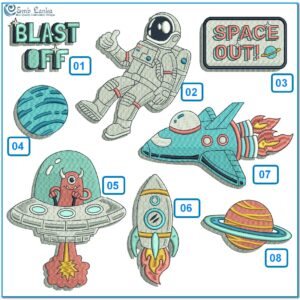 Space Embroidery Design Pack