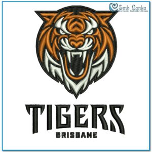 Brisbane Tigers Rugby League Logo Embroidery Design