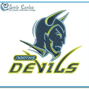 Norths Devils Rugby League Logo Embroidery Design