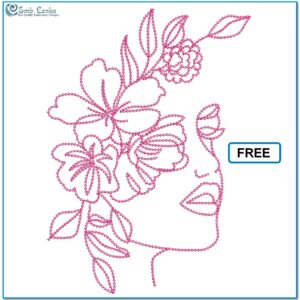 Free Flower Face Line Chain Stitch 300x300, Emblanka
