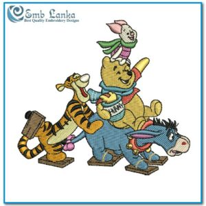 Winnie the Pooh, Piglet Kaplan, Tigger Eeyore Roo Fictional Character Embroidery Design