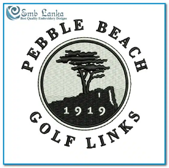 Pebble Beach Golf Links Logo Embroidery Design Pebble Beach Golf Links Logo Embroidery Design