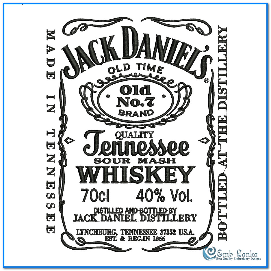 Jack Daniels Logo 4 Embroidery Design - Emblanka