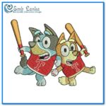 Bluey Texas Rangers Embroidery Design